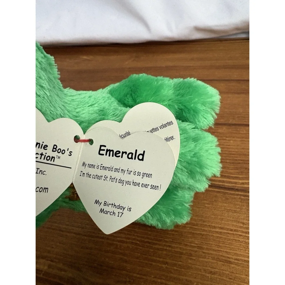 Ty Beanie Boos Emerald Green Dog Plush Shamrock St Patrick's Day w/ Tag